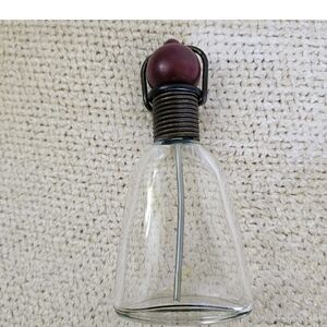 Romeo Gigli Vintage Glass Bottle with Dark Red Accent. Empty. Home Accents Decor